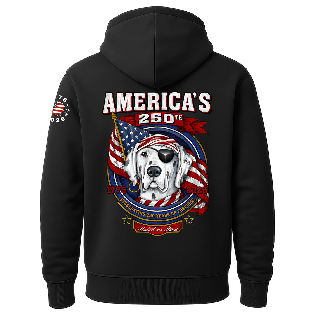 America's 250th Anniversary Patriotic Freedom Badge Hoodie