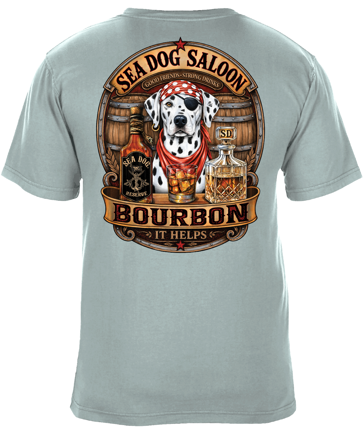 Bourbon It Helps Whiskey Saloon Graphic T-Shirt