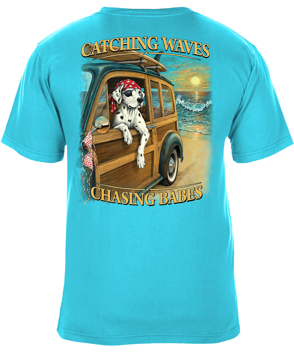 Catching Waves Chasing Babes Surf Graphic T-Shirt