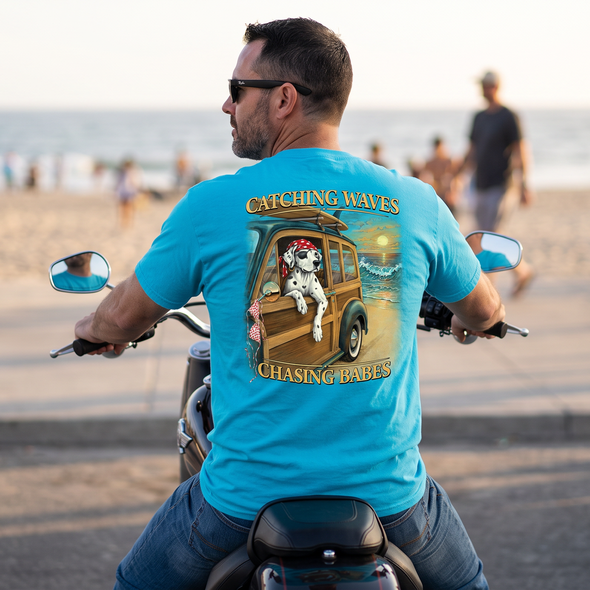 Catching Waves Chasing Babes Surf Graphic T-Shirt
