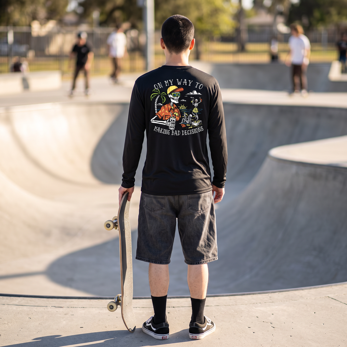 Salty Bones On My Way to Making Bad Decisions UPF 50 Long Sleeve Shirt