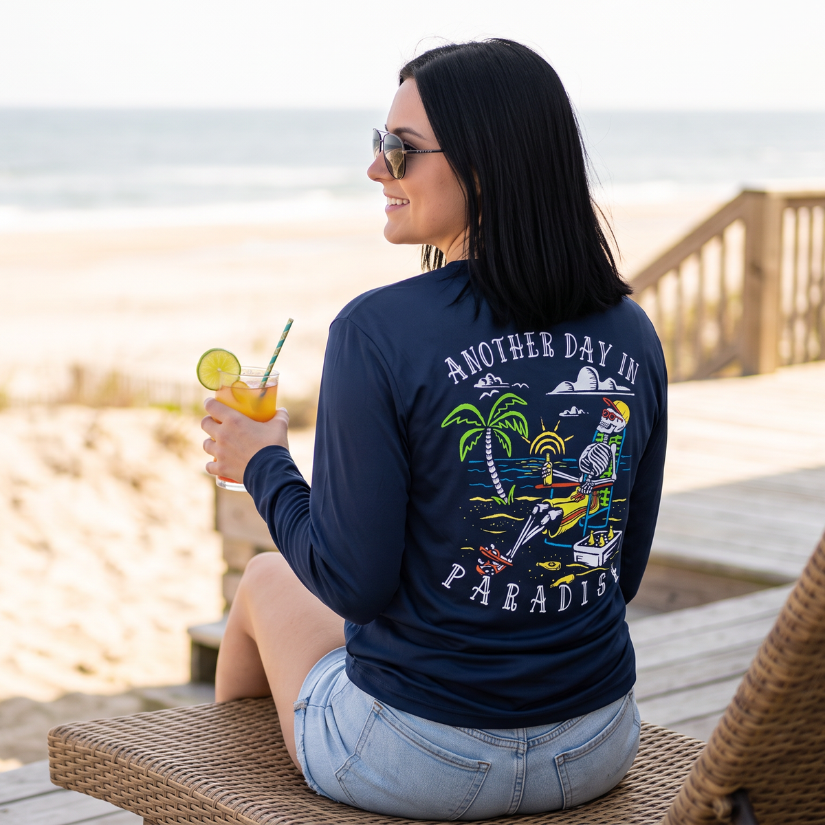 Salty Bones Another Day in Paradise UPF 50 Sun Protection Long Sleeve Shirt