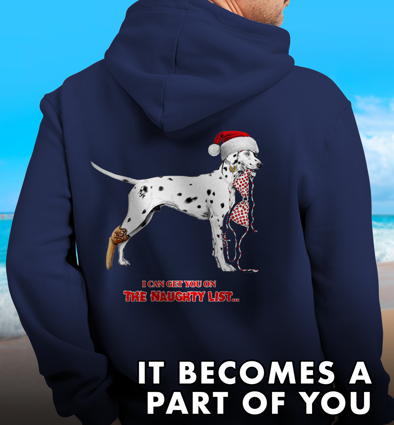 Christmas Naughty List Santa Hat Holiday Festive Hooded Sweatshirt