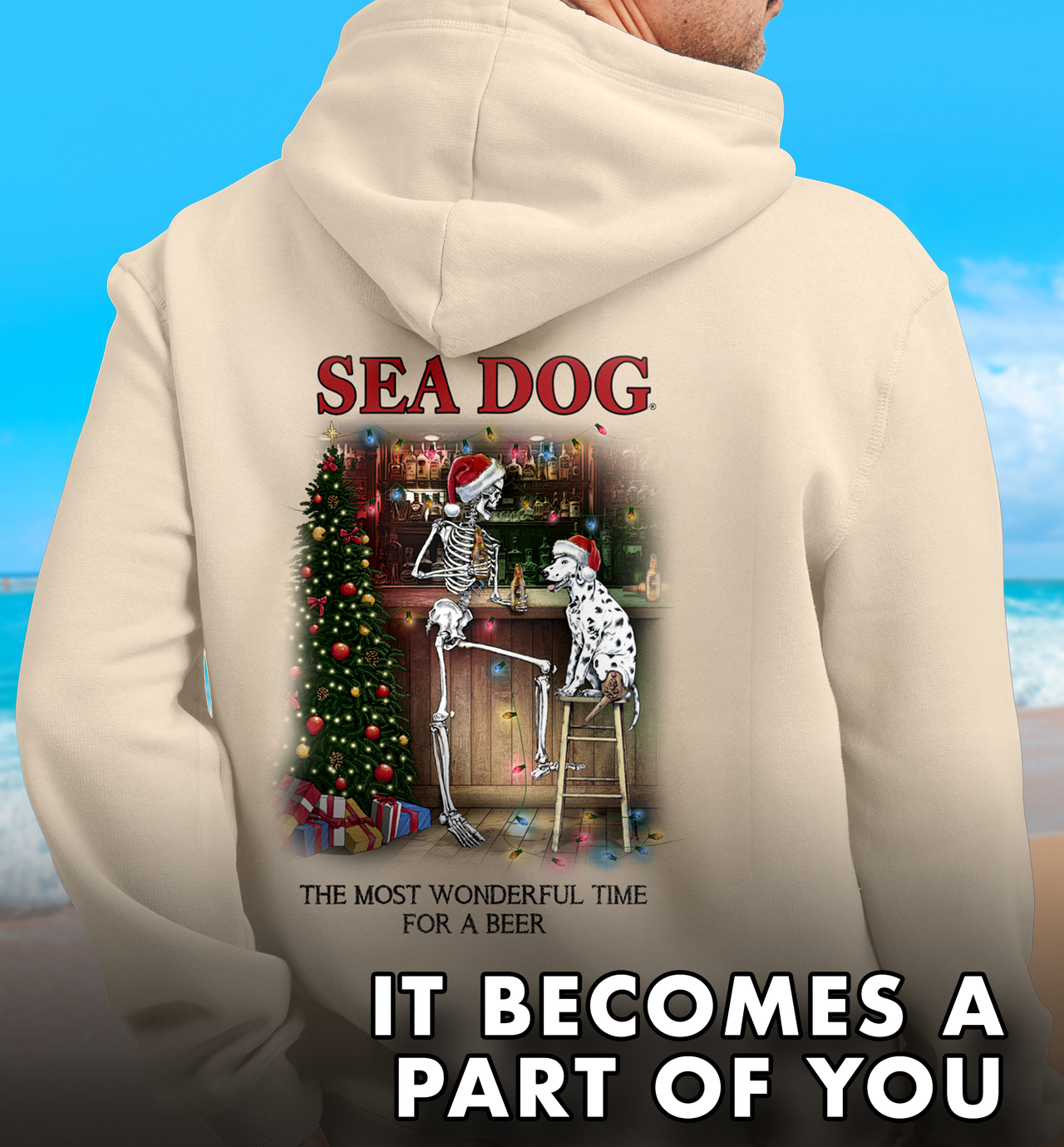 Bones Drinker The Most Wonderful Time For A Beer Christmas Hooded Sweatshirt