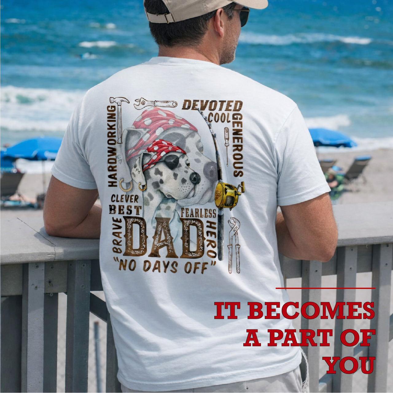 Hardworking Dad No Days Off Graphic T-Shirt – Father's Day Gift