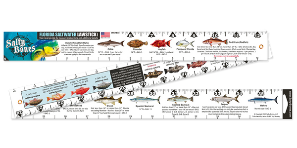 Salty Bones Florida Saltwater Lawstick - Double-Sided 36" Folding Fishing Ruler