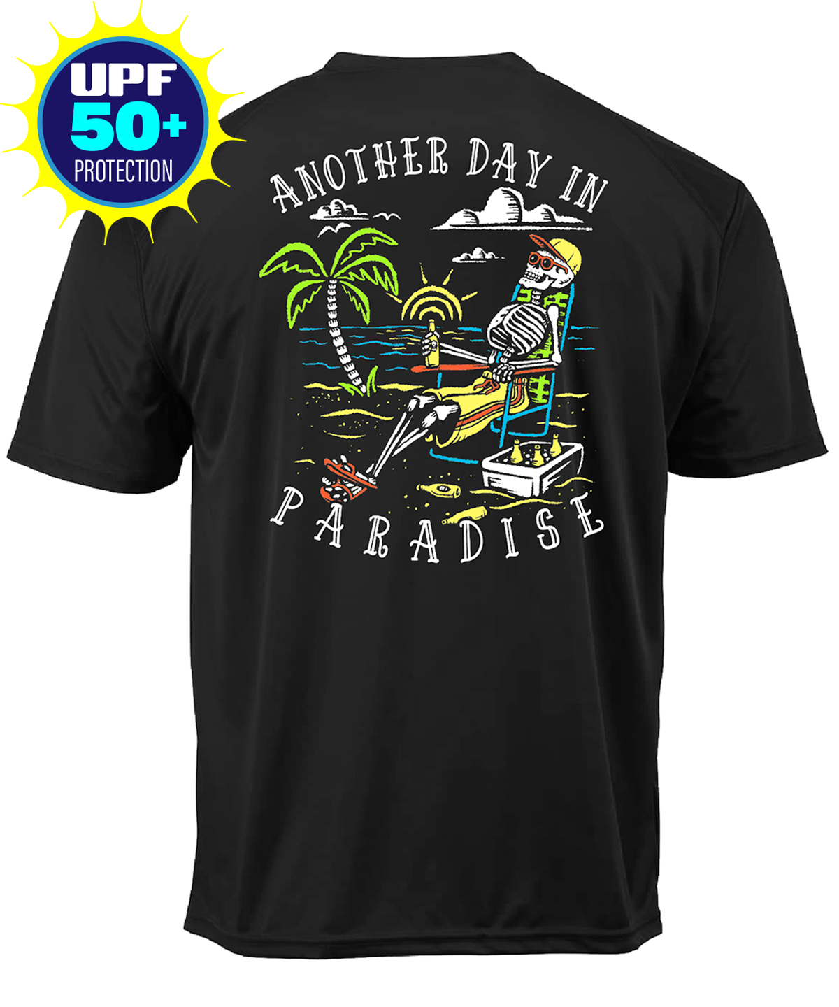 Salty Bones Another Day in Paradise UPF 50 Sun Protection Short Sleeve T-Shirt