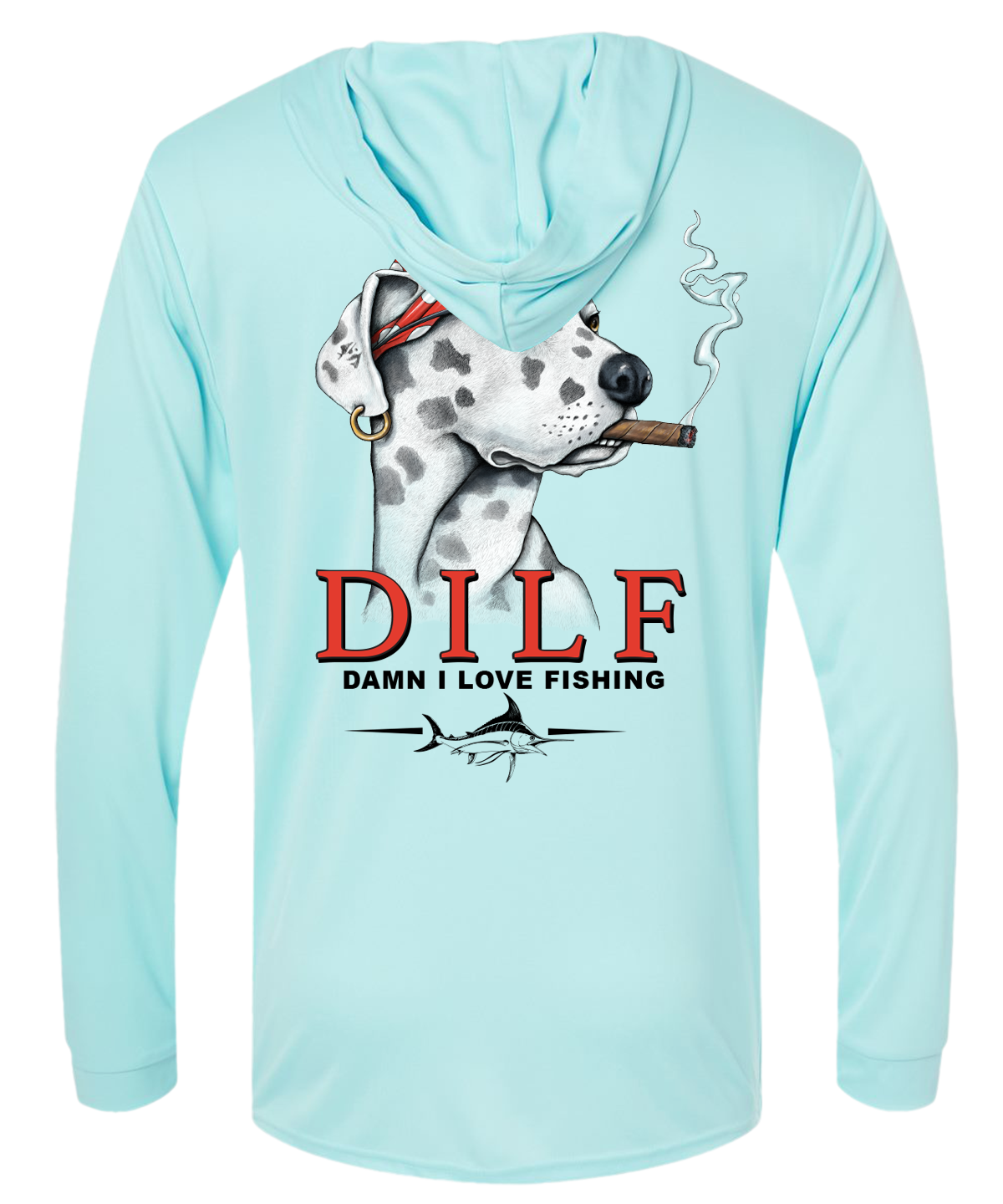 DILF Fishing UPF 50 Hooded Long Sleeve Shirt