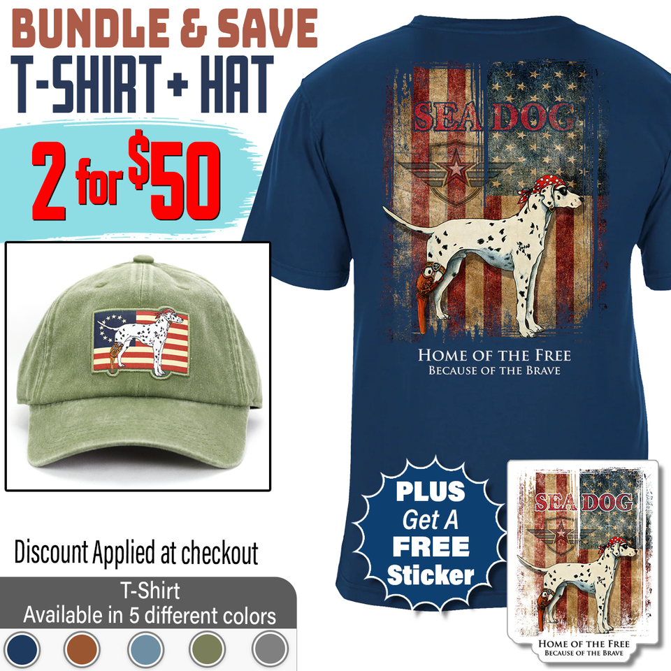 Home of the Free Mix and Match Patriotic T-Shirt and Hat Set + Free St