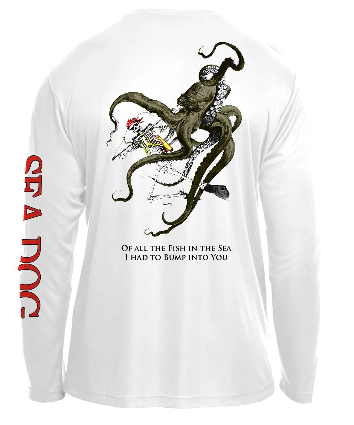 Skeleton Diver Octopus UPF 50 Long Sleeve T-Shirt and Hat Set + Free Sticker • Discount Applied at Checkout