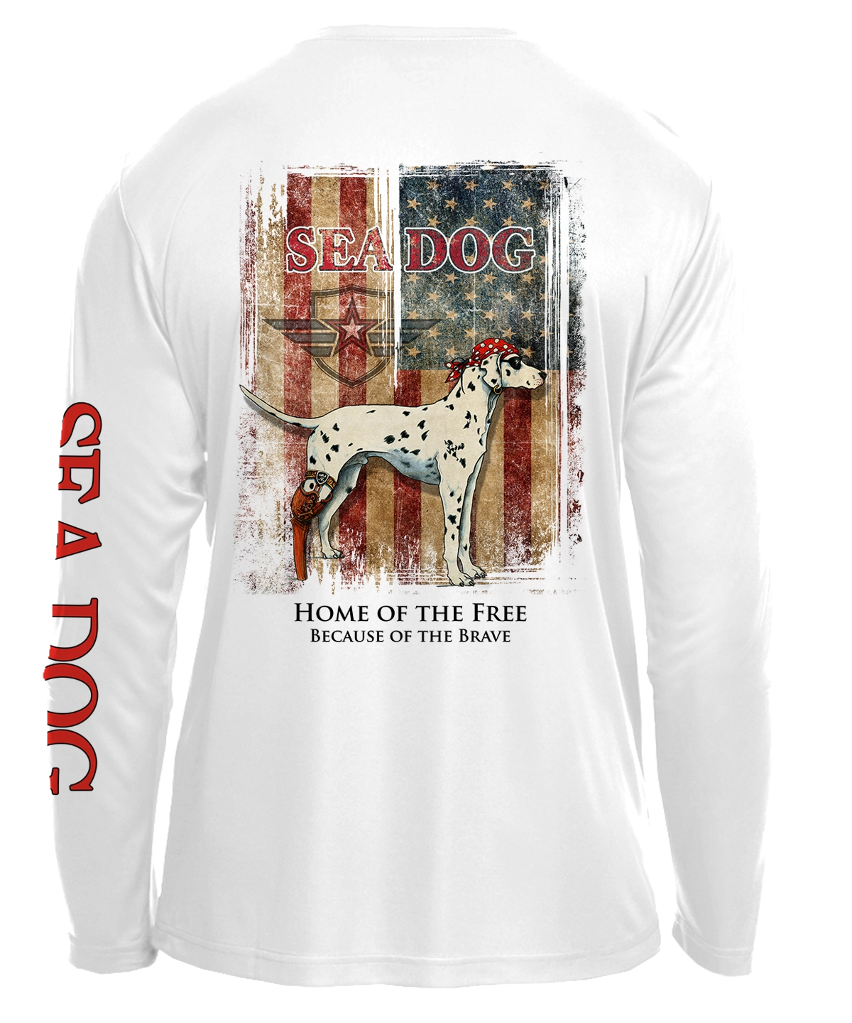 Home of the Free Patriotic US Flag UPF 50 Long Sleeve Shirt - Available in 7 Colors