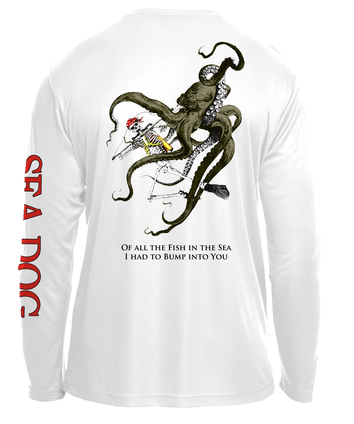 Skeleton Diver Octopus UPF 50 Long Sleeve Shirt - Available in 7 Colors