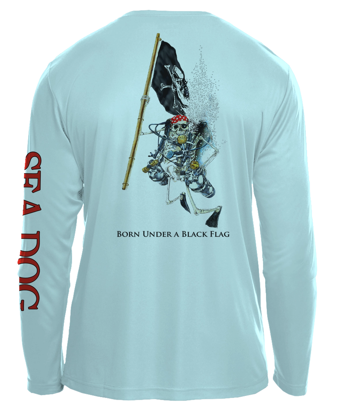 Skeleton Diver Pirate Flag UPF 50 Long Sleeve Shirt - Available in 7 Colors
