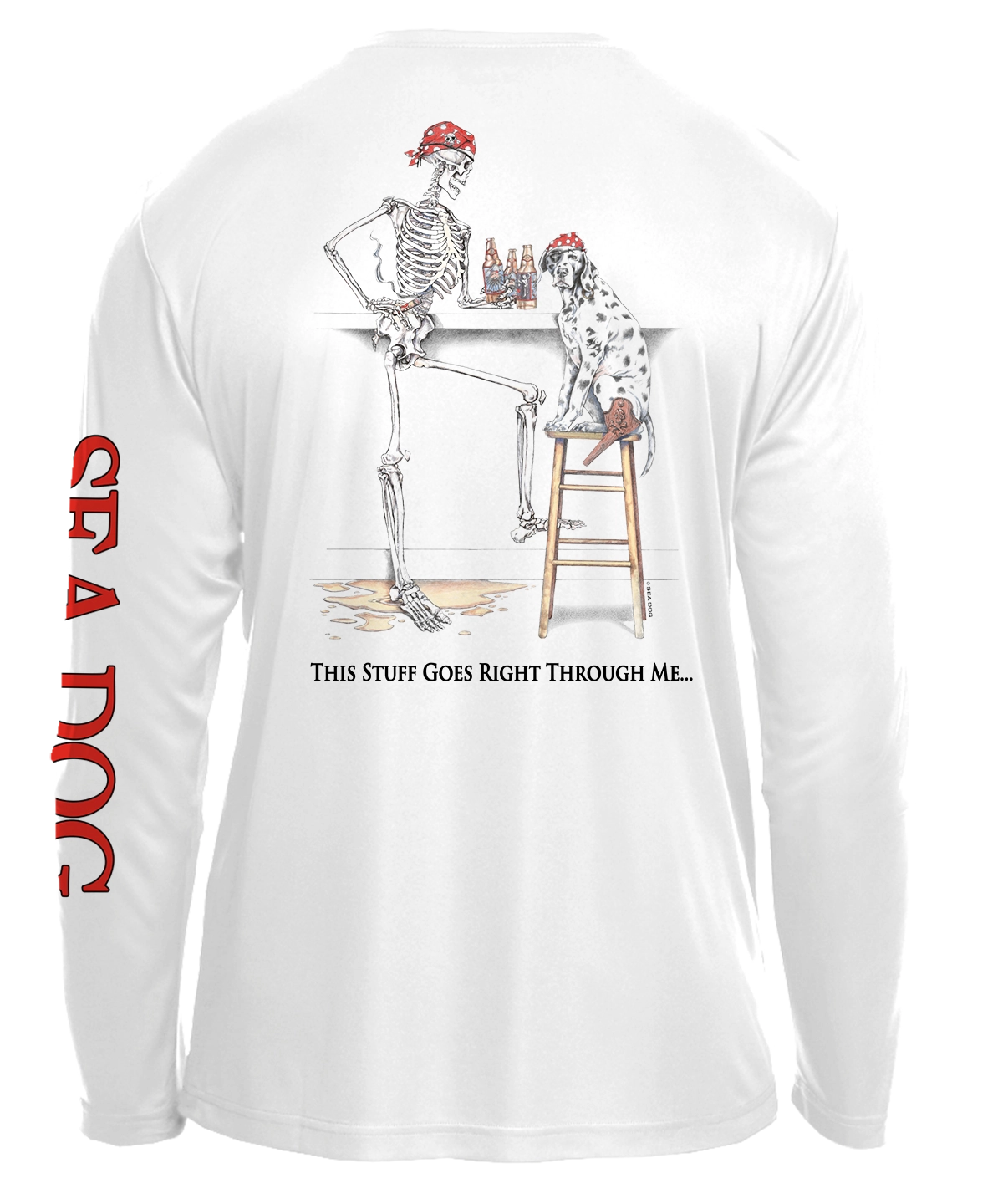 Bones Drinker Skeleton and Dog UPF 50 Long Sleeve Shirt -  Available in 7 Colors