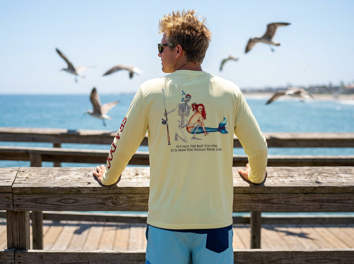 Mermaid and The Fisherman UPF 50 Long Sleeve Shirt - Available in 7 Colors