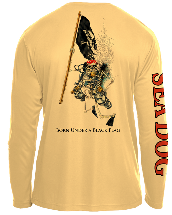 Skeleton Holding Pirate Flag - UPF 50 Long Sleeve Shirt