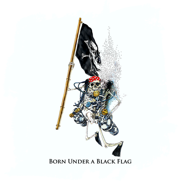 Skeleton Holding Pirate Flag - UPF 50 Long Sleeve Shirt